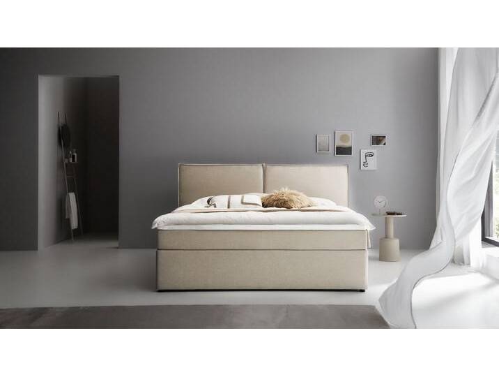ATLANTIC home collection Boxbett NIKITA, bodentiefes Bett, beige, ohne Bonnell-Federkernmatratze und Komfortschaum-Topper ATLANTIC home collection Boxbett NIKITA, bodentiefes Bett, beige, ohne Bonnell-Federkernmatratze und Komfortschaum-Topper von ATLANTIC-home-collection