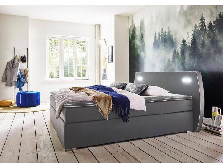 ATLANTIC home collection Boxspringbett REX LED, inklusive LED-Beleuchtung und Topper, grau ATLANTIC home collection Boxspringbett REX LED, inklusive LED-Beleuchtung und Topper, grau von ATLANTIC-home-collection