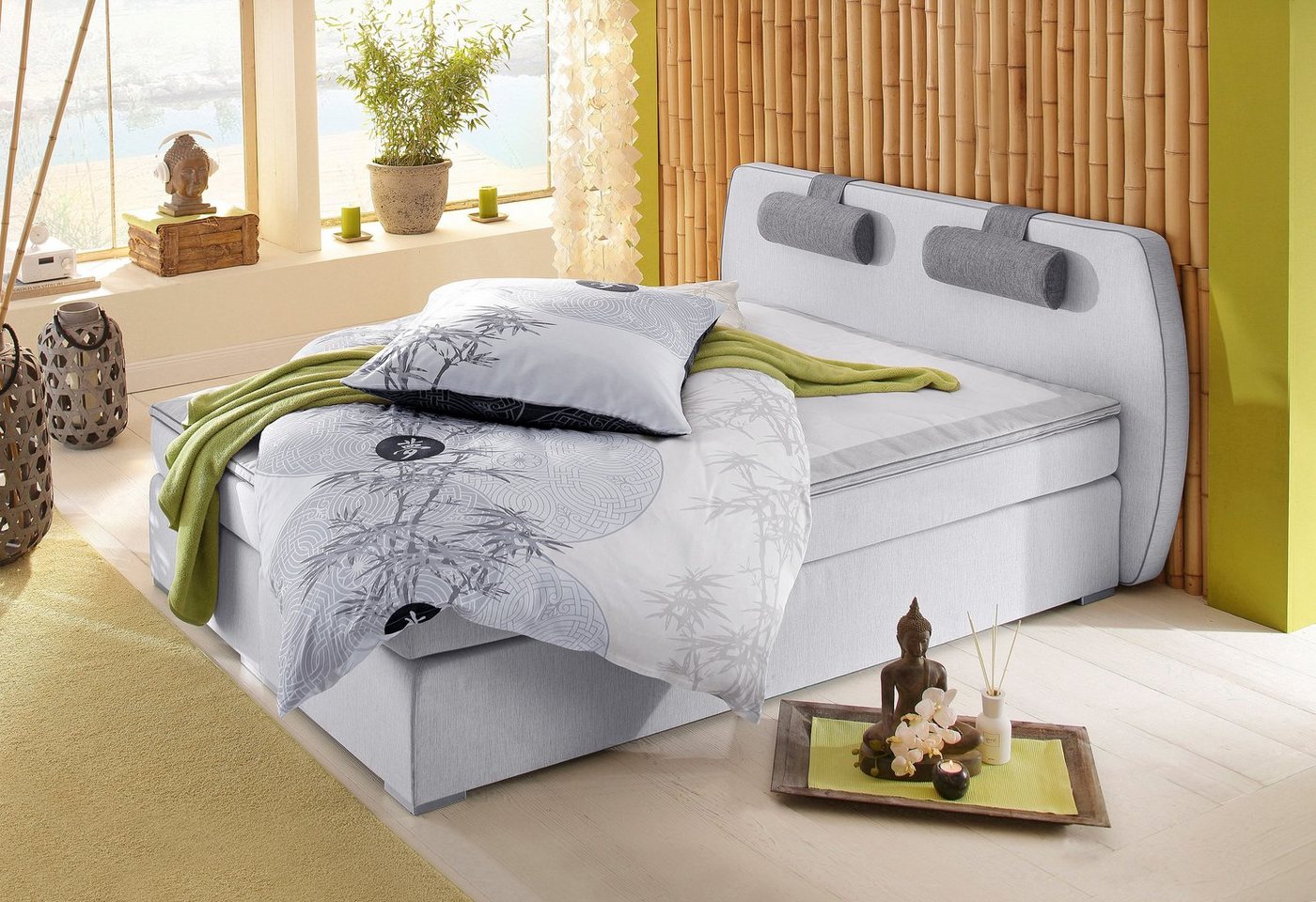 ATLANTIC home collection Boxspringbett Rex, mit Topper und verstellbaren Nackenkissen von ATLANTIC home collection