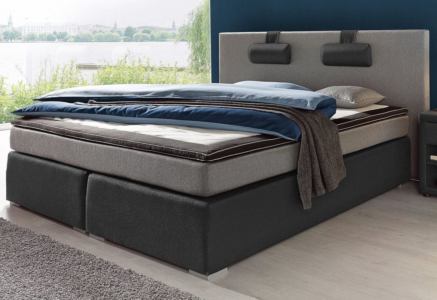 ATLANTIC home collection Boxspringbett Rick, mit Bonnell-Federkernmatratze, inkl. Topper von ATLANTIC home collection