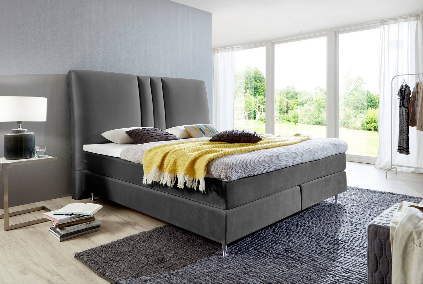 ATLANTIC home collection Boxspringbett Rita, mit Topper und hohen Kopfteil von ATLANTIC home collection