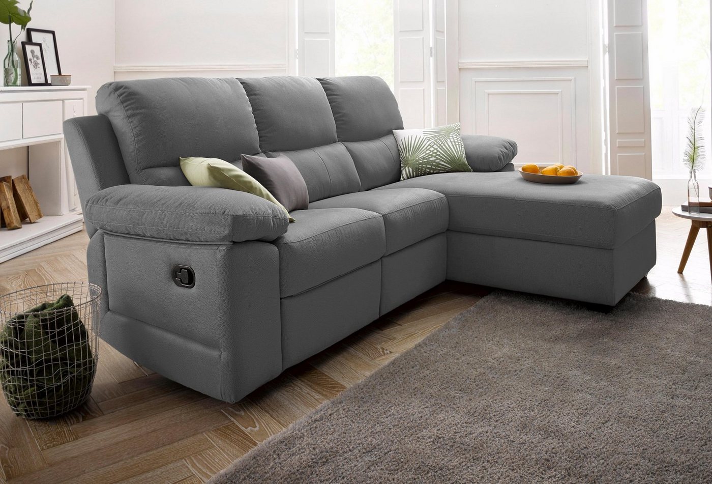 ATLANTIC home collection Ecksofa Conrad L-Form, mit Relaxfunktion und Federkern, mit Bettkasten von ATLANTIC home collection