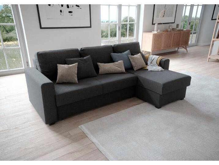 ATLANTIC home collection Ecksofa Dublin L-Form, Bettfunktion und Bettkasten, Recamiere links oder rechts montierbar von ATLANTIC-home-collection