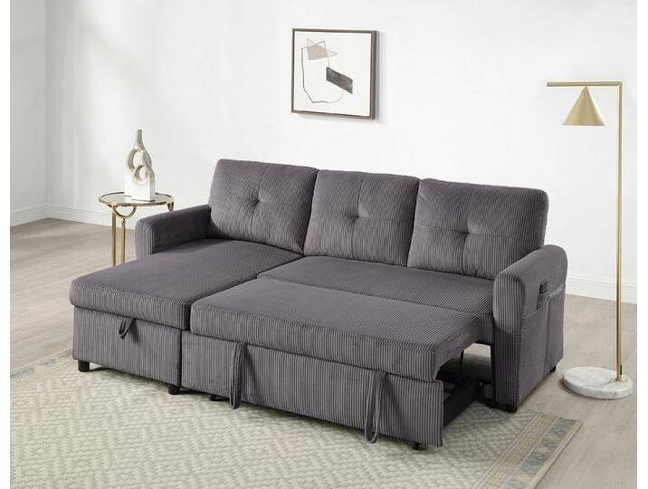 ATLANTIC home collection Ecksofa Gustavo L-Form, mit Schlaffunktion, Stauraum & seitlichen Taschen von ATLANTIC-home-collection