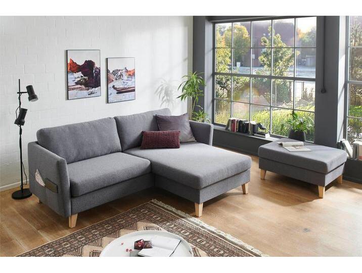 ATLANTIC home collection Ecksofa Mailo L-Form, mit Seitentaschen, Recamiere beidseitig montierbar, Massivholzfüße, grau, grau ATLANTIC home collection Ecksofa Mailo L-Form, mit Seitentaschen, Recamiere beidseitig montierbar, Massivholzfüße, grau, grau von ATLANTIC-home-collection
