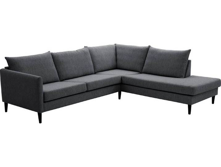 ATLANTIC home collection Ecksofa Rekvik L-Form, mit Wellenunterfederung, mit Massivholzfüßen, grau, anthrazit von ATLANTIC-home-collection