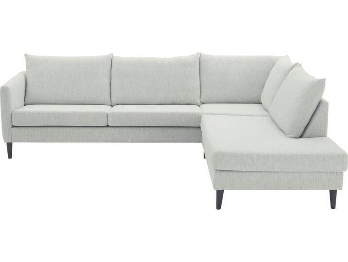 ATLANTIC home collection Ecksofa Rekvik L-Form, mit Wellenunterfederung, mit Massivholzfüßen, grau, hellgrau von ATLANTIC-home-collection