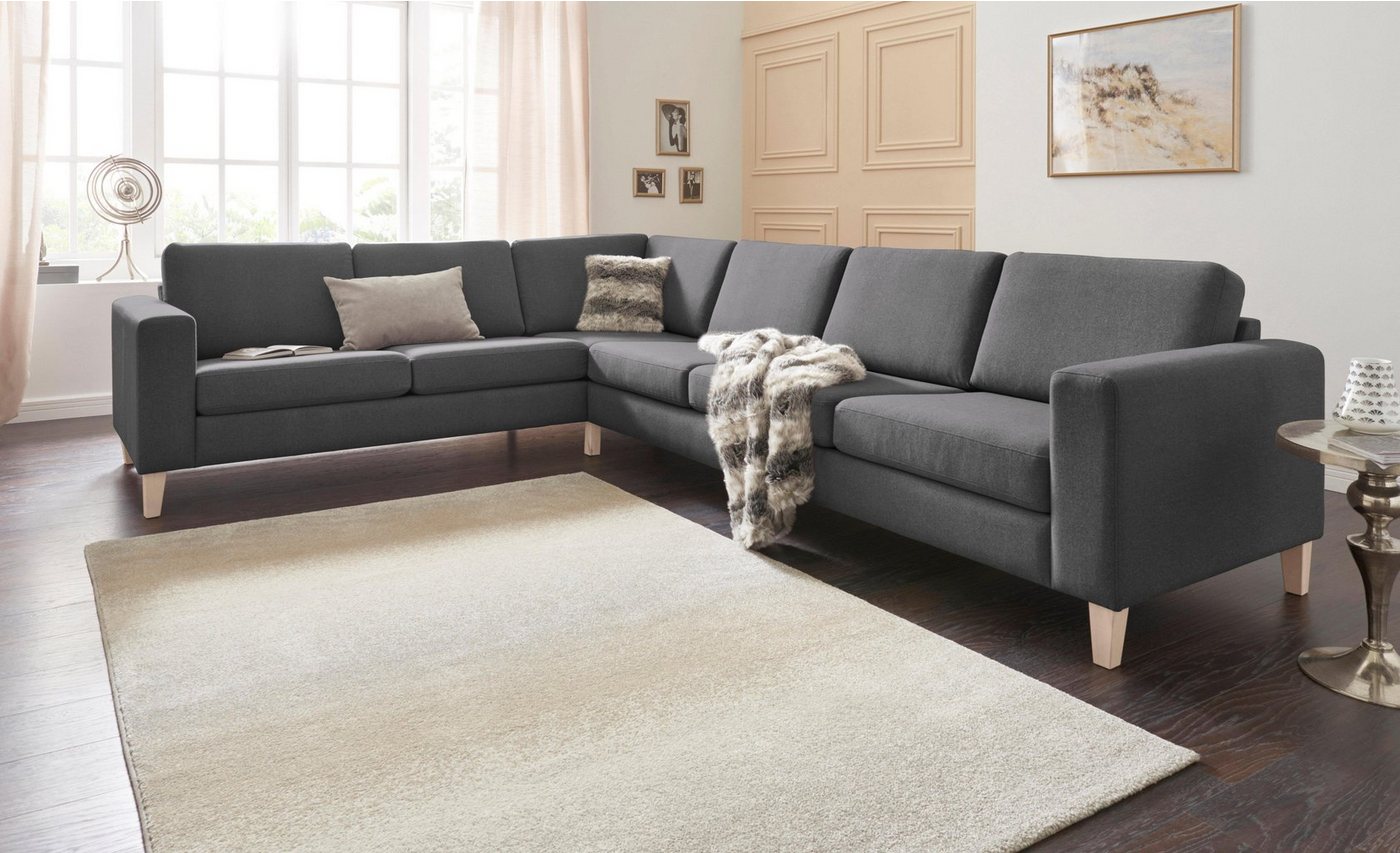 ATLANTIC home collection Ecksofa Terra L-Form, mit Wellenunterfederung, langer Schenkel links oder rechts montierbar von ATLANTIC home collection