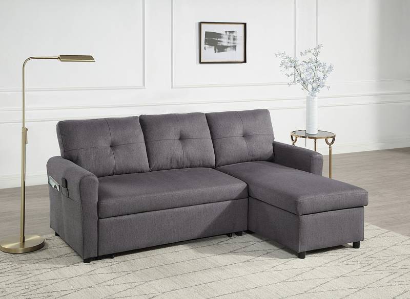 ATLANTIC home collection Ecksofa Gustavo L-Form, mit Schlaffunktion, Stauraum & seitlichen Taschen von ATLANTIC home collection
