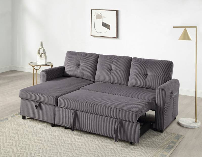 ATLANTIC home collection Ecksofa Gustavo L-Form, mit Schlaffunktion, Stauraum & seitlichen Taschen von ATLANTIC home collection