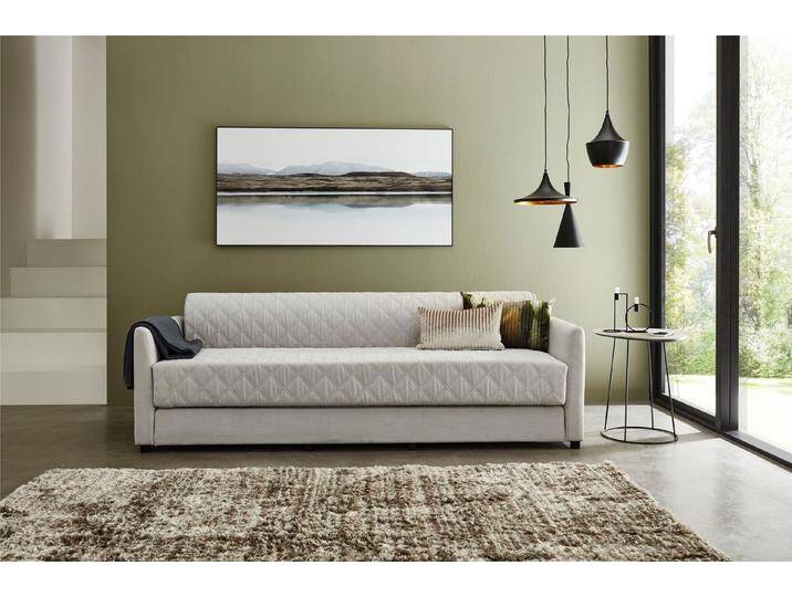 ATLANTIC home collection Schlafsofa Ken, mit Bettfunktion, inklusive Topper mit abnehmbarem Bezug, grau von ATLANTIC-home-collection
