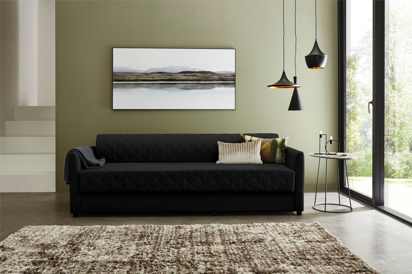 ATLANTIC home collection Schlafsofa Ken, mit Bettfunktion, inklusive Topper mit abnehmbarem Bezug von ATLANTIC home collection