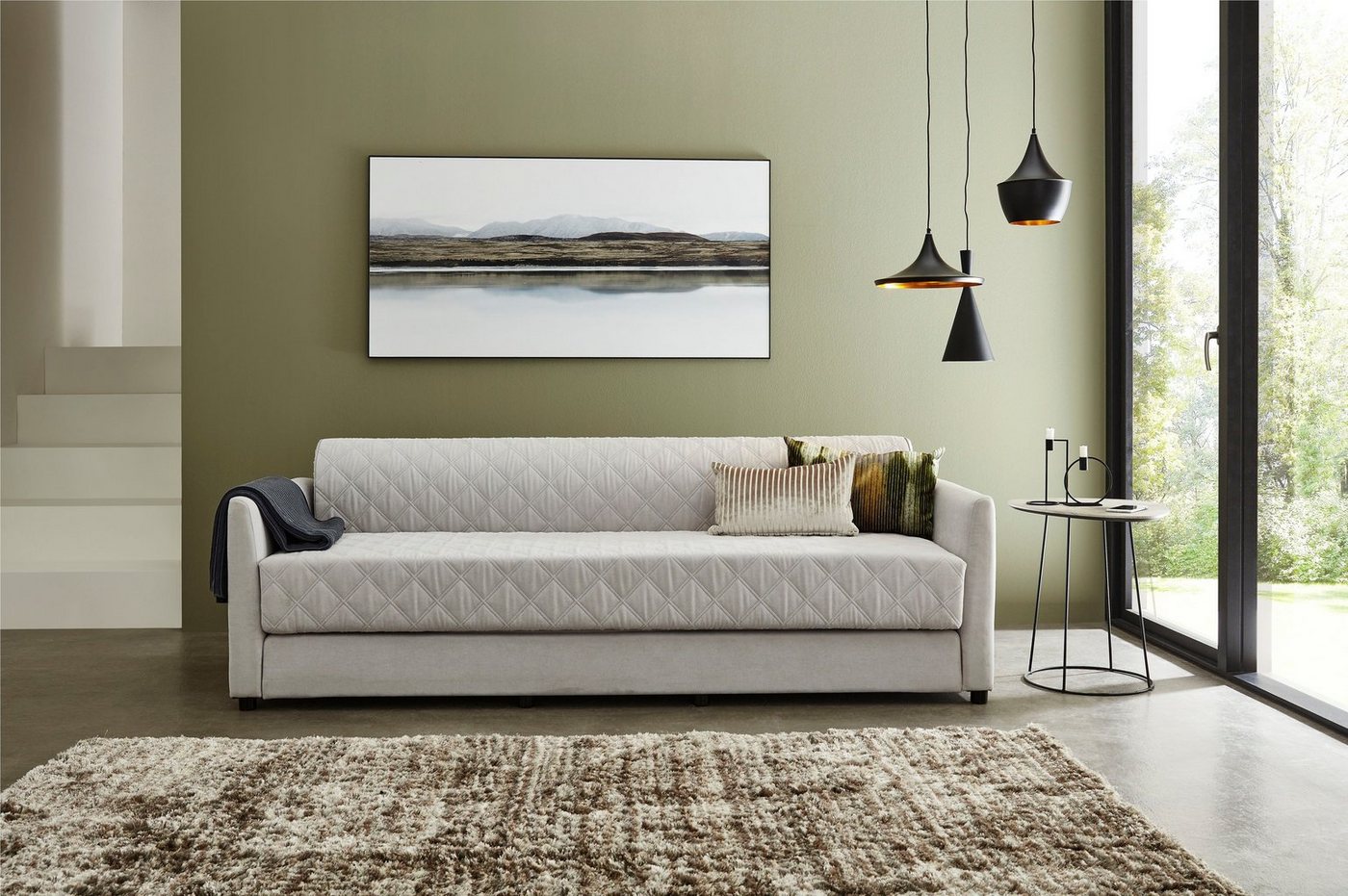 ATLANTIC home collection Schlafsofa Ken, mit Bettfunktion, inklusive Topper mit abnehmbarem Bezug von ATLANTIC home collection