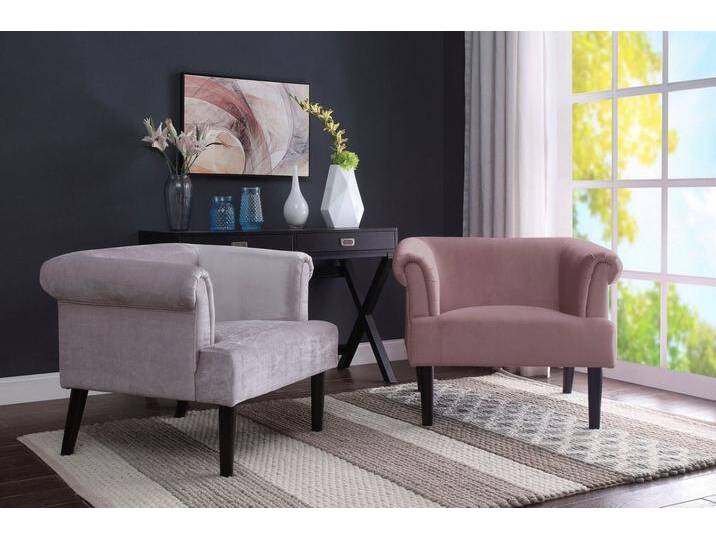 ATLANTIC home collection Sessel Charlie, Loungesessel mit Wellenunterfederung, grau, grau von ATLANTIC-home-collection
