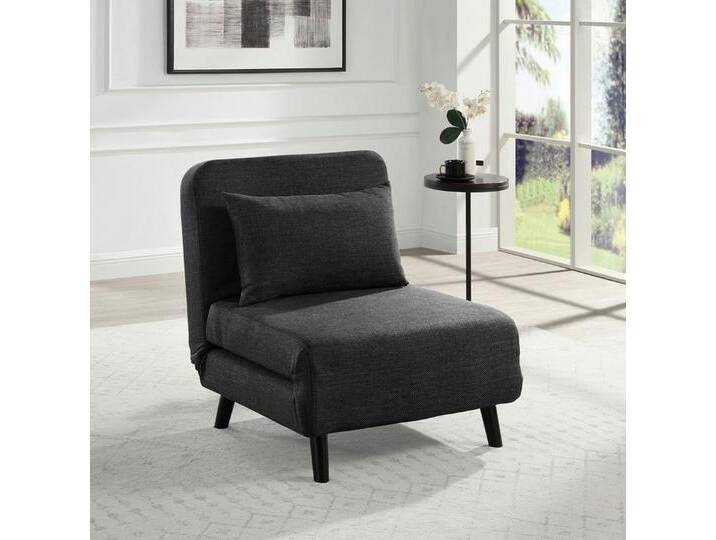 ATLANTIC home collection Sessel Robby, inkl. Bettfunktion, mehrfach verstellbar, Strukturbezug, schwarz, anthrazit von ATLANTIC-home-collection