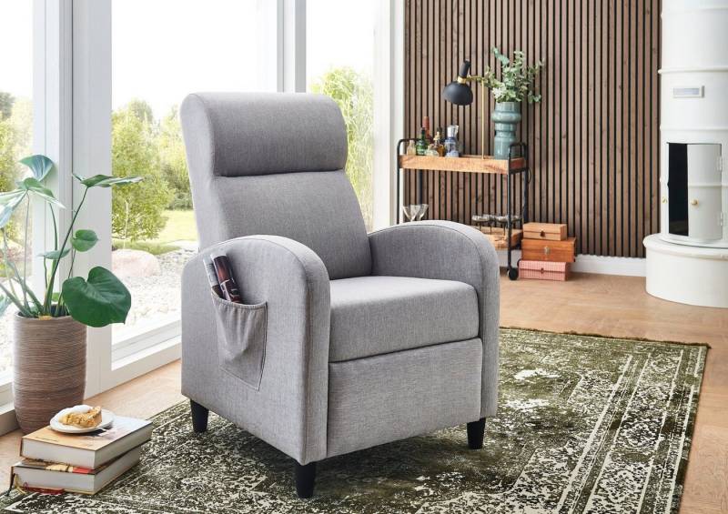 ATLANTIC home collection Relaxsessel Tom, mit Relaxfunktion, inklusive seitlicher Tasche, TV-Sessel mit Funktion von ATLANTIC home collection