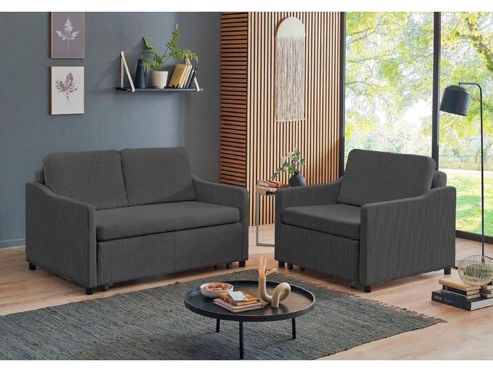 Atlantic Home Collection ATLANTIC home collection Schlafsofa Anella, mit Cord-Bezug, mit Schlaffunktion, frei im Raum stellbar, grau, grau von ATLANTIC-home-collection