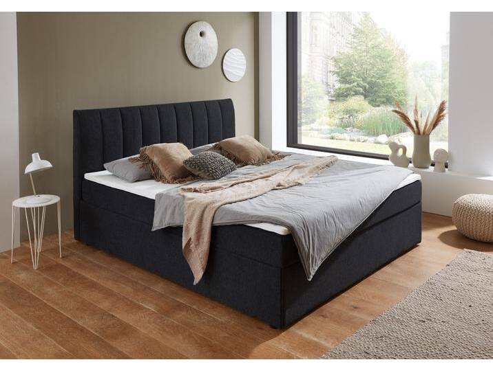 Boxbett Alva , schwarz, B:120cm L:211cm, ATLANTIC HOME COLLECTION, Komplettbetten, wahlweise mit Matratze und Topper, Topseller von ATLANTIC-home-collection