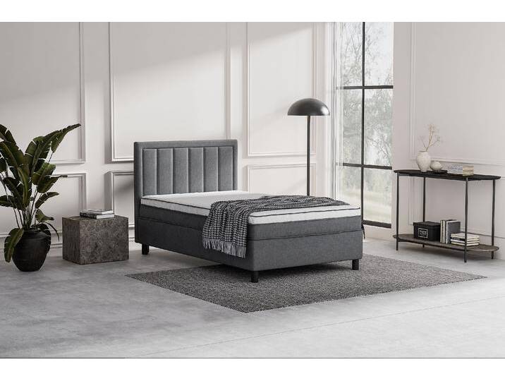Boxbett Serenity , grau (anthrazit), B:123cm L:210cm, ATLANTIC HOME COLLECTION, Komplettbetten, wahlweise mit Matratze, Topseller von ATLANTIC-home-collection