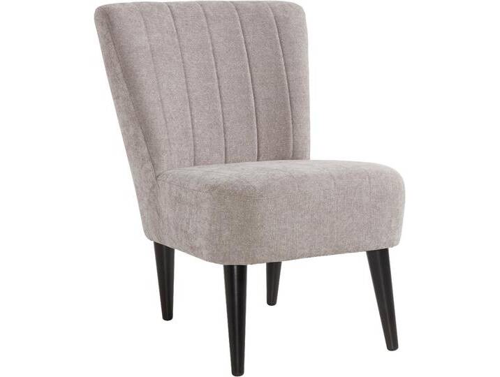 Cocktailsessel Jan , grau, B:65cm H:88cm T:78cm, Struktur ( 85% Polyester, 15% Viscose ), ATLANTIC HOME COLLECTION, Sessel, mit Wellenunterfederung, Massivholzfüße von ATLANTIC-home-collection