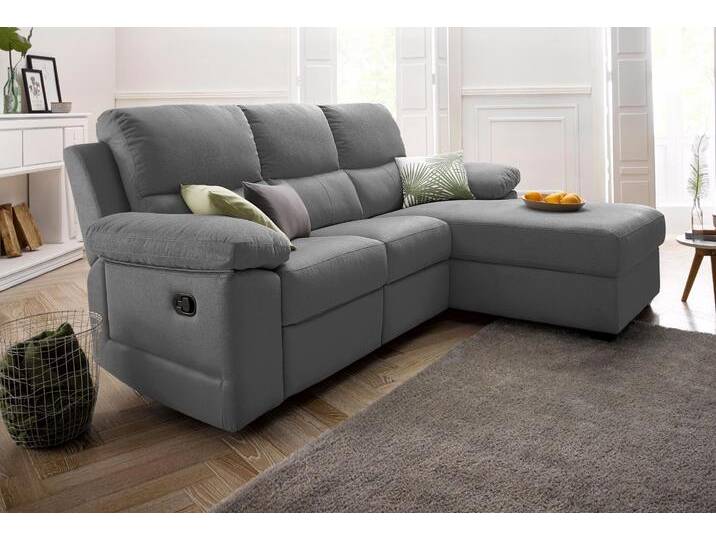 Ecksofa Conrad L-Form , grau (dunkelgrau), B:224cm H:101cm T:165cm, Struktur (100% Polypropylen), ATLANTIC HOME COLLECTION, Sofas, mit Relaxfunktion und Federkern, mit Bettkasten von ATLANTIC-home-collection