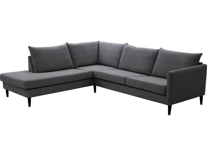 Ecksofa Rekvik L-Form , grau (anthrazit), B:258cm H:79cm, ATLANTIC HOME COLLECTION, Sofas, mit Wellenunterfederung, mit Massivholzfüßen von ATLANTIC-home-collection