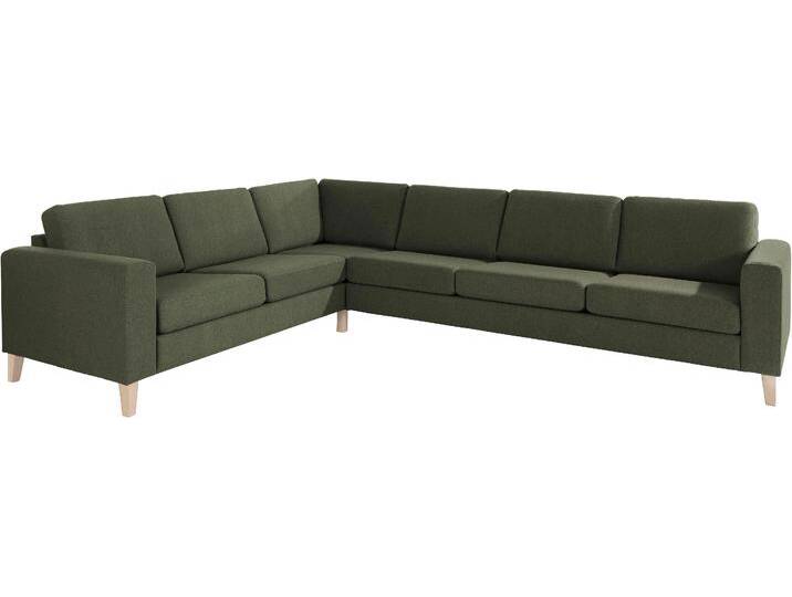 Ecksofa Terra L-Form , grün (dunkelgrün), B:316cm H:83cm T:246cm, Struktur (100% Polypropylen), ATLANTIC HOME COLLECTION, Sofas, mit Wellenunterfederung, langer Schenkel links oder rechts montierbar von ATLANTIC-home-collection