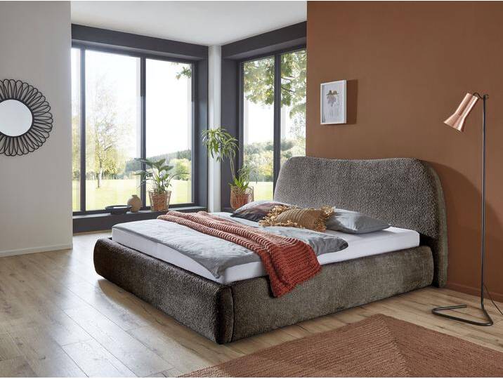 Polsterbett Sophie , braun, B:195cm H:104cm L:223cm, ATLANTIC HOME COLLECTION, Betten, mit oder ohne Stauraum, hochwertiger Bouclé-Bezug von ATLANTIC-home-collection