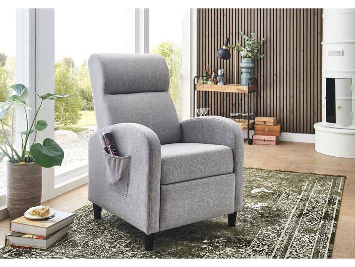 Relaxsessel Tom , grau (hellgrau), B:65cm H:102cm T:90cm, ATLANTIC HOME COLLECTION, Sessel, mit Relaxfunktion, inklusive seitlicher Tasche, TV-Sessel mit Funktion von ATLANTIC-home-collection