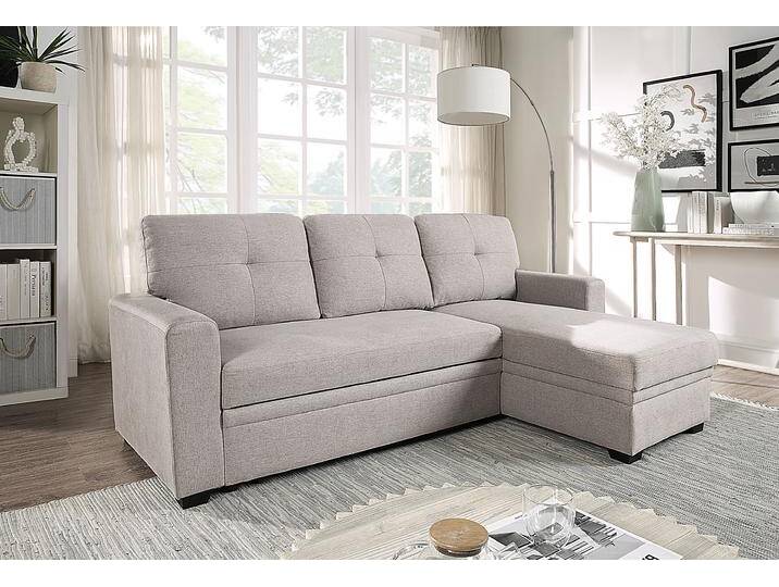 Ecksofa Gerrit L-Form, B: 216 cm , beige (creme), B:216cm H:80cm T:139cm, ATLANTIC HOME COLLECTION, Sofas, mit Bettfunktion & Bettkasten von ATLANTIC-home-collection