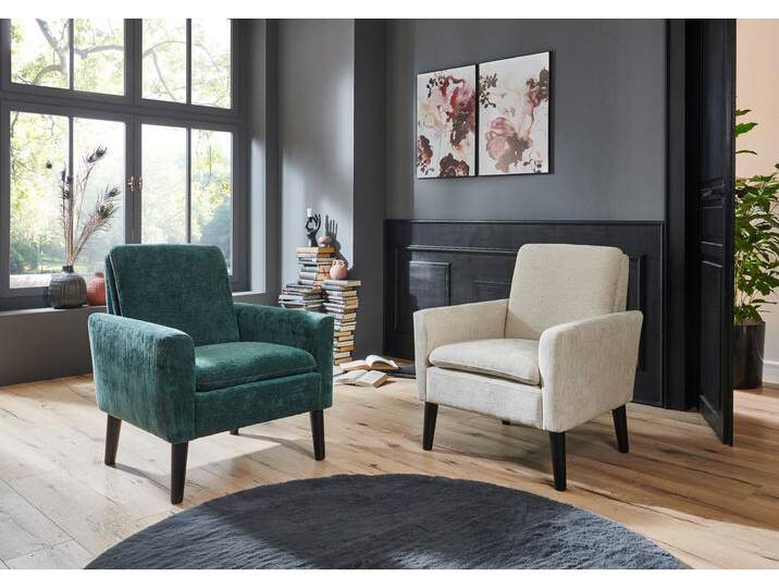 Sessel Kimmy , grün, B:74cm H:86cm T:77cm, ATLANTIC HOME COLLECTION, Sessel, mit Chenille-Bezug, frei im Raum stellbar, hoher Sitzkomfort von ATLANTIC-home-collection