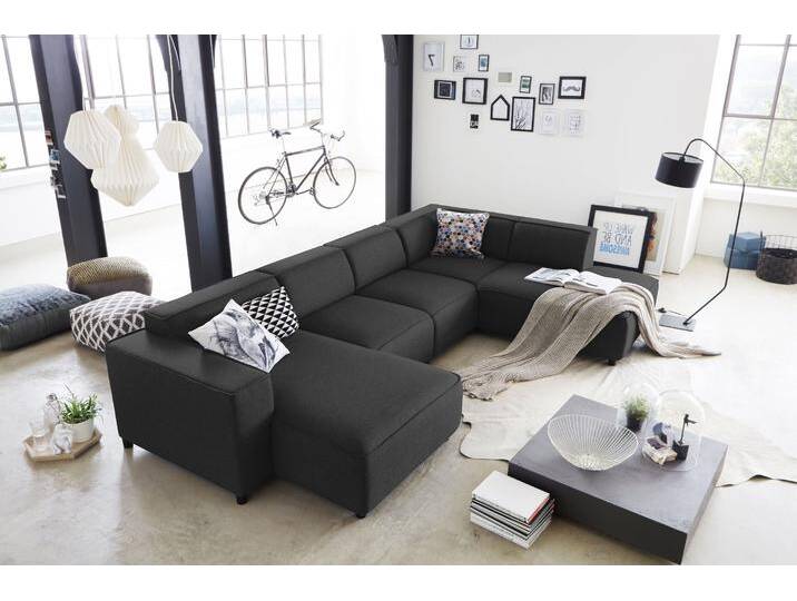 Wohnlandschaft Bulky U-Form , grau (anthrazit), B:324cm T:195cm, ATLANTIC HOME COLLECTION, Sofas, in U-Form und XXL Sitzfläche, modular aufgebaut von ATLANTIC-home-collection