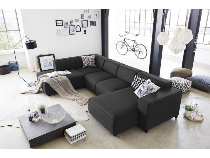 Wohnlandschaft Bulky U-Form , grau (anthrazit), B:324cm T:195cm, ATLANTIC HOME COLLECTION, Sofas, in U-Form und XXL Sitzfläche, modular aufgebaut von ATLANTIC-home-collection