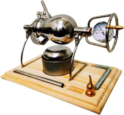 ATLION Hand-Popcorn-Maschine Edelstahl-Popcorn-Maker Hand-Popcorn-Popper Mini-Popcorn-Maschine Mit Manometer Manuelle Kurbel, Langsame Gasheizung FüR Familientreffen(100ML) von ATLION