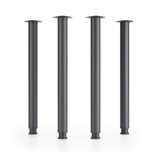 ATM® Tischbeine H- 71cm Ø 60 mm Tischbeine Höhenverstellbar Metall Schreibtischbeine 710 mm + 30 mm inkl. Schwarz von ATM