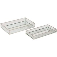 Atmosphera - 2 Tabletts mit Spiegeleffekt Ania silber 28x17x4cm créateur d'intérieur von ATMOSPHERA