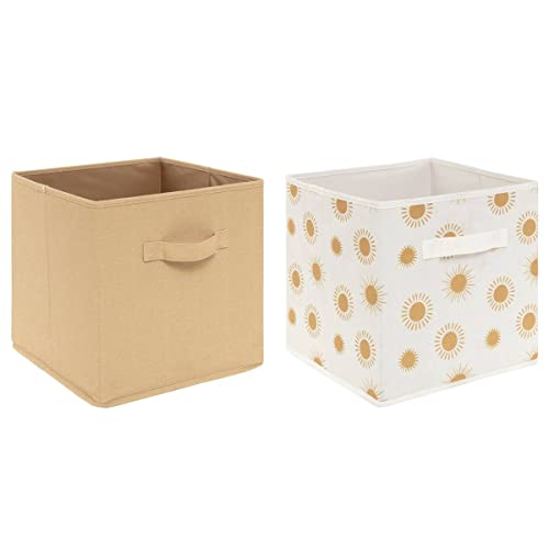 Atmosphera - Set aus 2 Aufbewahrungsboxen für Kinder "Soleil" Karton - gelber Ocker - GELB von ATMOSPHERA CREATEUR D'INTERIEUR