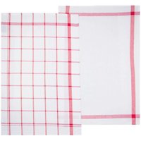 2er-Set bedruckte Geschirrtücher - Baumwolle - rot und weiß - 45x70 cm - Atmosphera créateur d'intérieur von ATMOSPHERA