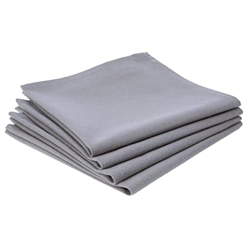 Atmosphera - 4er-Set Servietten aus Baumwolle - hellgrau - 40x40 cm - Grau Atmosphera - 4er-Set Servietten aus Baumwolle - hellgrau - 40x40 cm - Grau von ATMOSPHERA CREATEUR D'INTERIEUR
