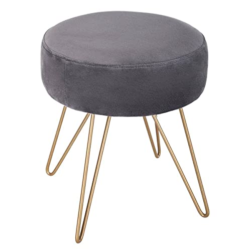 ATMOSPHERA CREATEUR D'INTERIEUR Hocker Paco, Grau – Metall & Samt – Atmosphäre für den Innenbereich von ATMOSPHERA CREATEUR D'INTERIEUR
