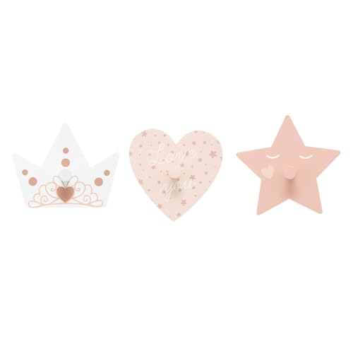 ATMOSPHERA CREATEUR D'INTERIEUR Set di 3 appendiabiti Princesse in Legno rosa von ATMOSPHERA CREATEUR D'INTERIEUR
