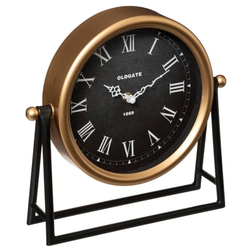 ATMOSPHERA - Uhr zum Aufstellen, aus schwarzem und goldfarbenem Metall von ATMOSPHERA CREATEUR D'INTERIEUR