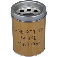 Atmosphera - Aschenbecher Messages Metall D7,5cm - Gelb von ATMOSPHERA