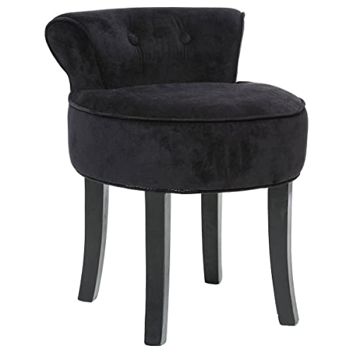 Atmosphera - 2er-Set Hocker Firmin schwarz aus Samt - Schwarz von ATMOSPHERA CREATEUR D'INTERIEUR