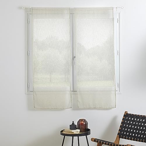 Atmosphera - 2er-Set Vorhänge Fred - Leinen 60x160 cm - Weiß von ATMOSPHERA CREATEUR D'INTERIEUR