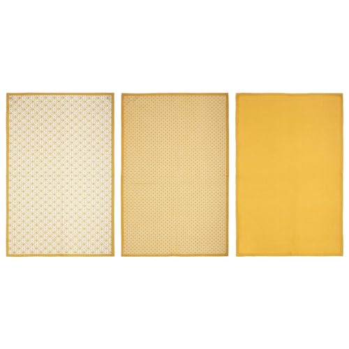 Atmosphera - 3er-Set Küchentücher - bedruckt - Baumwolle - ockergelb - 45x70 cm - Ocker Atmosphera - 3er-Set Küchentücher - bedruckt - Baumwolle - ockergelb - 45x70 cm - Ocker von ATMOSPHERA CREATEUR D'INTERIEUR