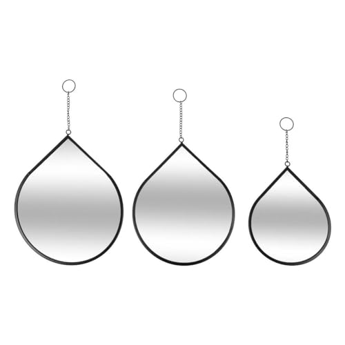 Atmosphera - 3er-Set tropfenspiegel Leny Metall schwarz von ATMOSPHERA CREATEUR D'INTERIEUR