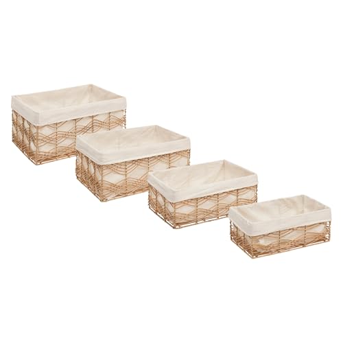 Atmosphera - 4er-set Ratan-Kiten "Rosy" - Beige von ATMOSPHERA CREATEUR D'INTERIEUR