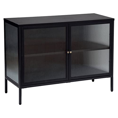 Atmosphera - Anrichte Aldir, 2-türig, Metall und gehärtetes Glas, schwarz - Schwarz Atmosphera - Anrichte Aldir, 2-türig, Metall und gehärtetes Glas, schwarz - Schwarz von ATMOSPHERA CREATEUR D'INTERIEUR