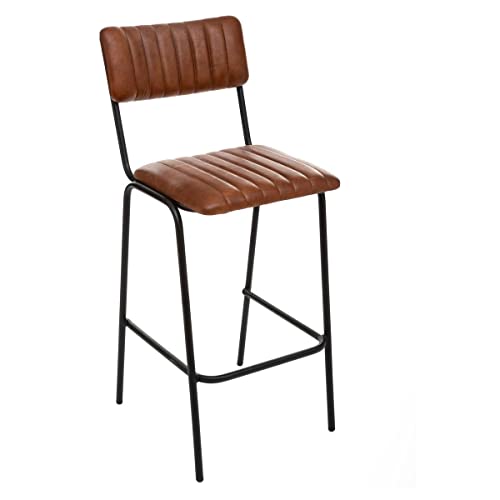 Atmosphera - Barstuhl Dario cognacfarben - Metall und Leder - Cognac-braun von ATMOSPHERA CREATEUR D'INTERIEUR